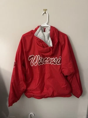 De Colección Equipo para Chaqueta Deportiva Hombres XL Wisconsin Badgers Abrigo Forrado de Vellón con Cremallera Y2K Foto 1 de 4