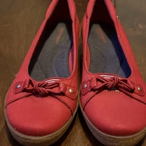 Scarpe basse Grasshoppers donna taglia 8,5 rosse slip-on comode fiocco tela - Foto 1 di 5