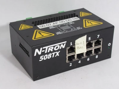 N-Tron 508TX-A Ethernet Switch Series A 10-30V 0.5A Damaged Port (3) ! AS IS ! - Image 1 of 2