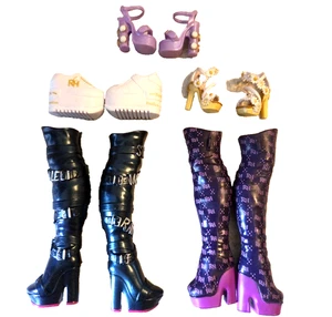 5 Pair of Rainbow High Doll Shoes Tennis Daisy and Purple Heels and Boots - Picture 1 of 6