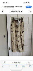 Bnwt Loewe Beige Silk Animal Balloon Trousers Size S - Picture 1 of 5