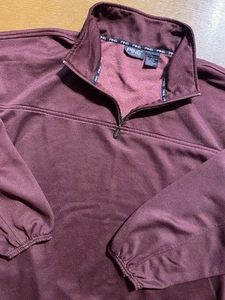 Ping Collection Golf Pullover L Maroon 1/4 Zip Fleece Lined Utility Pocket - Picture 1 of 10