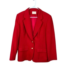 Pendleton Womens Vintage Size 12 Blazer Jacket Two Button Tomato Red New Wool - Picture 1 of 4