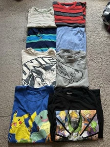 Lot Of Boys Graphic Tees Short Sleeve Sz M Sz L Sz 8 Sz 10 - Picture 1 of 5