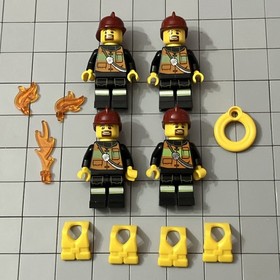 LEGO Minifig Fire - Lot of 4 Set 60086-1 City Starter Set E10 36
