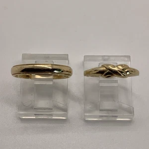 14k Yellow Gold Ring Lot of 2 - ArtCarved Band sz. 6 + MA Ring sz. 4 - 3.1g - Picture 1 of 20