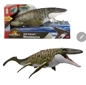 Mattel Jurassic World Rebirth Bite N Blast Mosasaurus Mini Dilophosaurus 🆕 - Bild 1 von 9