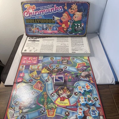 Antigo jogo de tabuleiro The Chipmunks Go Hollywood Ideal 1983 100% completo - Imagem 1 de 4