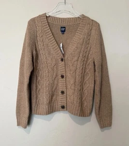Cárdigan tejido Gap Cable Talla S Mezcla Alpaca Camel Academia Heritage Minimalista - Imagen 1 de 7