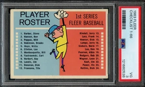 1963 Fleer Checklist SP PSA 3 Very Tough Card 0538 - Picture 1 of 2