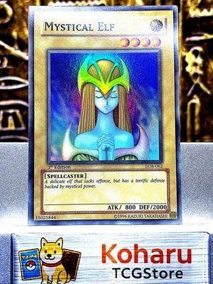 Yugioh! Mystical Elf Super Rare 1st Edition LOB-062 -NM Legend of Blue Eyes 2000 - Image 1 of 4