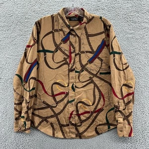 Lauren Ralph Lauren Top Womens Large L Long Sleeve Equestrian Button Up Shirt - Picture 1 of 11