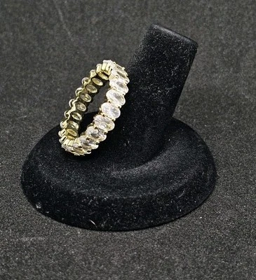 Anillo de eternidad PAVOI chapado en oro de 14 quilates ovalado circonita cúbica talla 9 NUEVO en CAJA incl. ENVÍO Foto 1 de 4