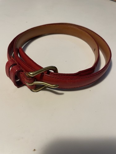 Guanto da cintura Coach vintage in pelle bovina conciata ROSSO fibbia ottone 30” #2800 stretto 0 75”