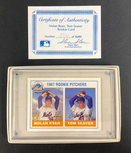 1990 Acme reproducción de 1967 Rookie Pitchers Nolan Ryan & Tom Seaver con caja de certificado de autenticidad - Imagen 1 de 5