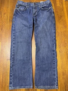 Ariat FR M4 Jeans Men 33x30 Blue Denim Western Cowboy Mid Rise Bootcut Work Logo - Picture 1 of 7