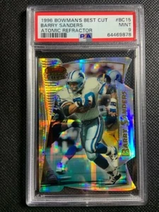 1996 Barry Sanders Bowman's Best Cut Atomic Refractor #BC15 PSA 9 MINT HOF Rare - Picture 1 of 2