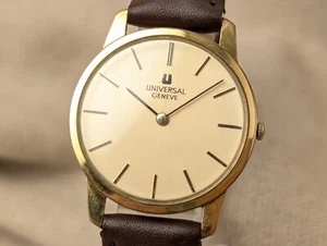 70er Jahre Universal Geneve 542101 Gold GP Handaufzug Herrenuhr rund Vintage - Bild 1 von 20