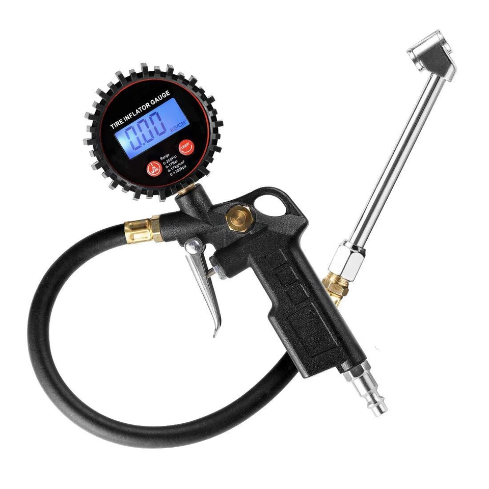 Digital Tire Inflator Pressure Gauge LED Display Tyre Deflator Gage With Dual