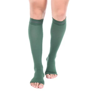 Doc Miller Open Toe Compression Socks 15-20mmHg Recovery Varicose Veins DK GREEN - Picture 1 of 9