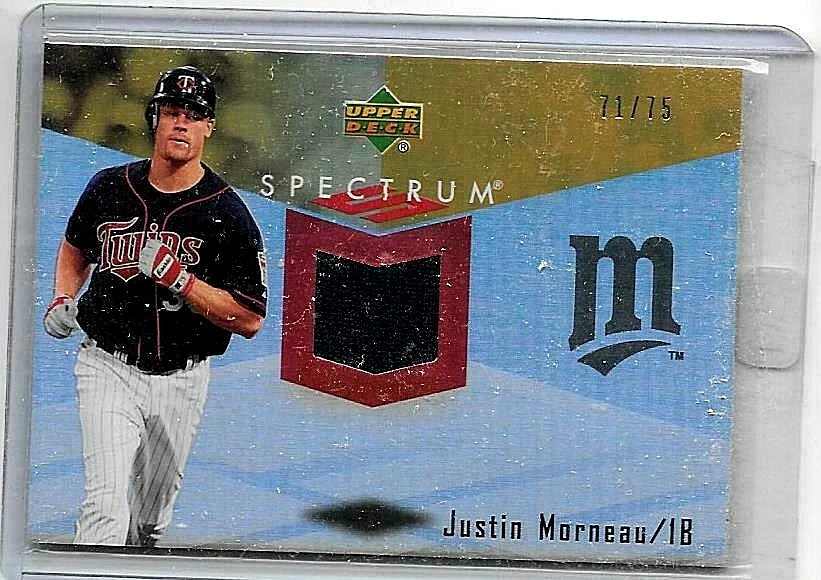 JUSTIN MORNEAU 2007 UPPER DECK SPECTRUM GAME USED JERSEY#/75 - Image 1 of 1