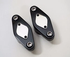 OUTLAW CYCLE PRODUCTS FXR SWINGARM PIVOT BLOCKS GLOSS BLACK HARLEY - Picture 1 of 3