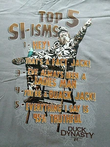 NEW mens gray XL T-SHIRT DUCK DYNASTY Uncle Si Robertson Si-isms NwoT Great Gift - Picture 1 of 3