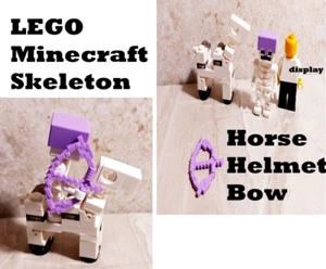 LEGO Minecraft Skeleton & Horse Purple Helmet Enchanted Bow and Arrow Moves - Picture 1 of 2