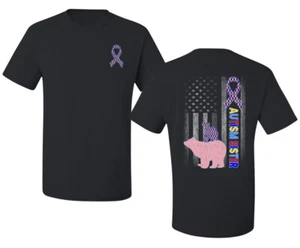 Autism Awareness Sister Bear Puzzle Autism Ribbon Men's T-Shirt - Picture 1 of 9