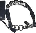 ARMANI  Exchange Bracelet UNISEX Stainless Steel Chain Rope Black Vintage
