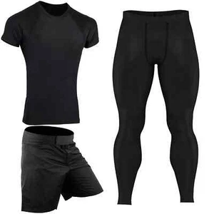 Koyes MMA BJJ Rash Guard Kickboxing Shorts Athletic Sports Legging Gym Wear - Picture 1 of 11
