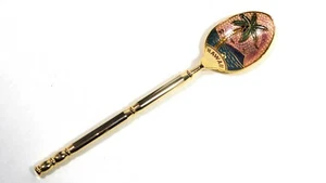 Cuchara de recuerdo vintage HAWAI de latón esmaltada - Imagen 1 de 3