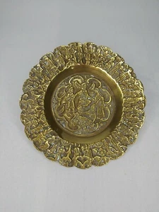 Bandeja decorativa de bronce estampada hecha en Jordania - Imagen 1 de 12
