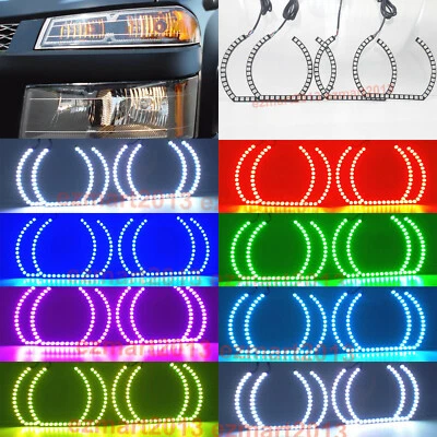 RGB halo ring for Chevrolet Colorado GMC Canyon 04-2012 LED DRL blue tooth APP - Image 1 of 4