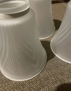 (3) THREE HUNTER FROSTED FAN GLOBES GLASS DECORATIVE CELING FAN KIT - Picture 1 of 4