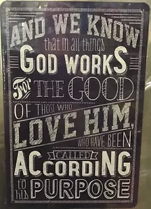 New 8x12 TIN SIGN God religious prayer love good purpose home family bible L 99 - Picture 1 of 6
