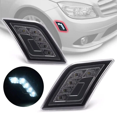 LED Smoke Side Marker Corner Lights For Mercedes-Benz C300/C350/C63 AMG 08-11 - Image 1 of 4