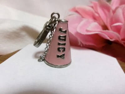 Juicy Couture Cheerleader Megaphone PINK & SILVER METAL "JUICY LEAGUE" Charm - Image 1 of 4