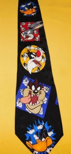 LOONEY TUNES MANIA MULTI COLOR BUGS, DAFFY, TAZ MEDALLION SILK TIE - NECK TIES. - Picture 1 of 4