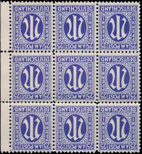 SAVOYSTAMPS - Germany-Allied Issued Occupational Post WWll-25 P-Block of 9- MINT - Picture 1 of 1