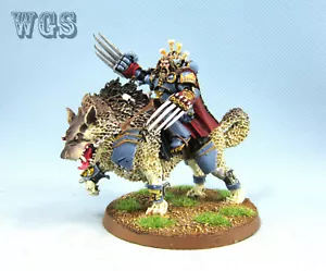 25 mm Warhammer 40K WGS dipinto lupi spaziali Canis Wolfdorn SW016 - Foto 1 di 5