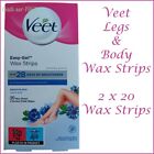 VEET Wax Gel Strips for Hair Removal on Legs Body Bikini Arms & Underarms 2 x 20