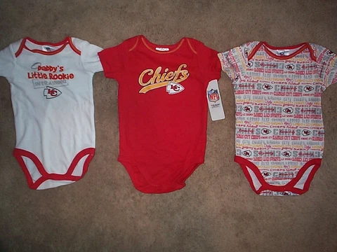 (3) Kansas City KC Chiefs nfl INFANT BABY NEWBORN Jersey Shirt 6-12M 6-12 Months Cover