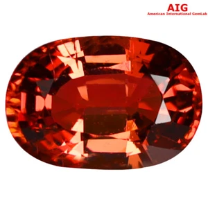 3.24 ct AIG Certified Sparkling Oval Shape (11 x 7 mm) Orange Pink Tourmaline - Picture 1 of 2