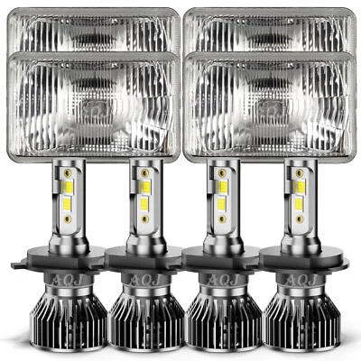 4PCS " LED Headlights Hi/Lo Beam H4 Fit Pontiac Sunbird 1986 1987 1988 1989 Foto 1 de 4