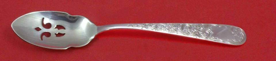 Old Maryland Engraved by Kirk Sterling Silver Olive Spoon Pierced 5 3/4" Custom - Image 1 of 1