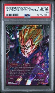 Supreme Showdown Vegeta TB2-005 SR Foil Dragon Ball Super Card Game PSA 10 - Picture 1 of 2