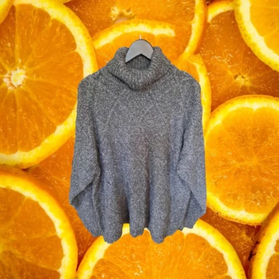 Capa/poncho August Silks gris tejido 75 % seda talla XXL Foto 1 de 3