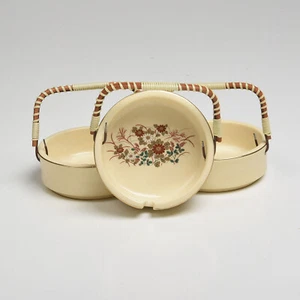 1960s Ashtray Set Japanese Smoking Bamboo Smoker - Picture 1 of 11
