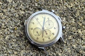 Vintage 1950s Movado Chronograph Stainless Steel 19038 Hand Wind Cal M95 Watch - Picture 1 of 12
